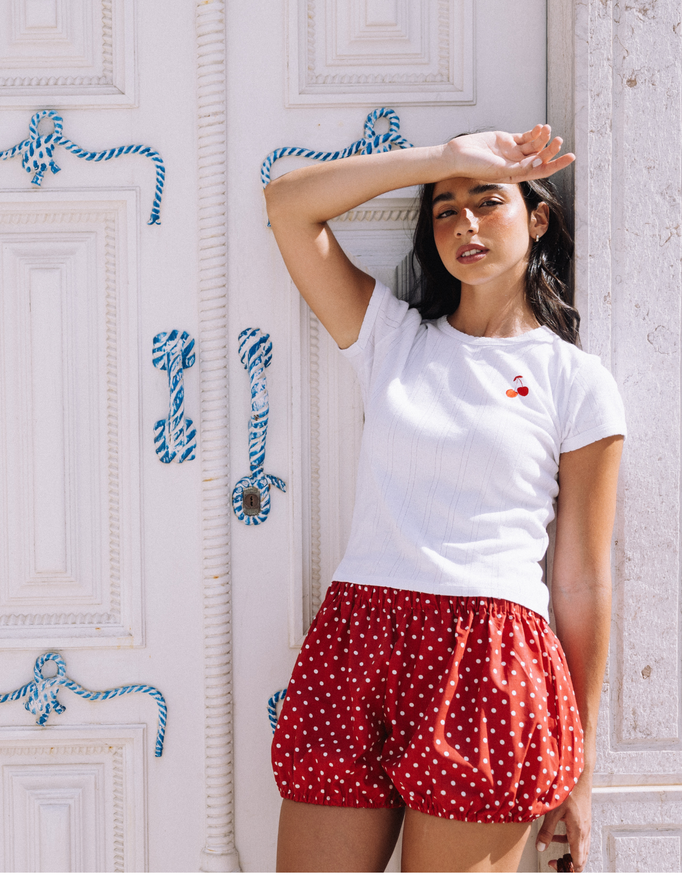 Riviera balloon shorts red polka dot