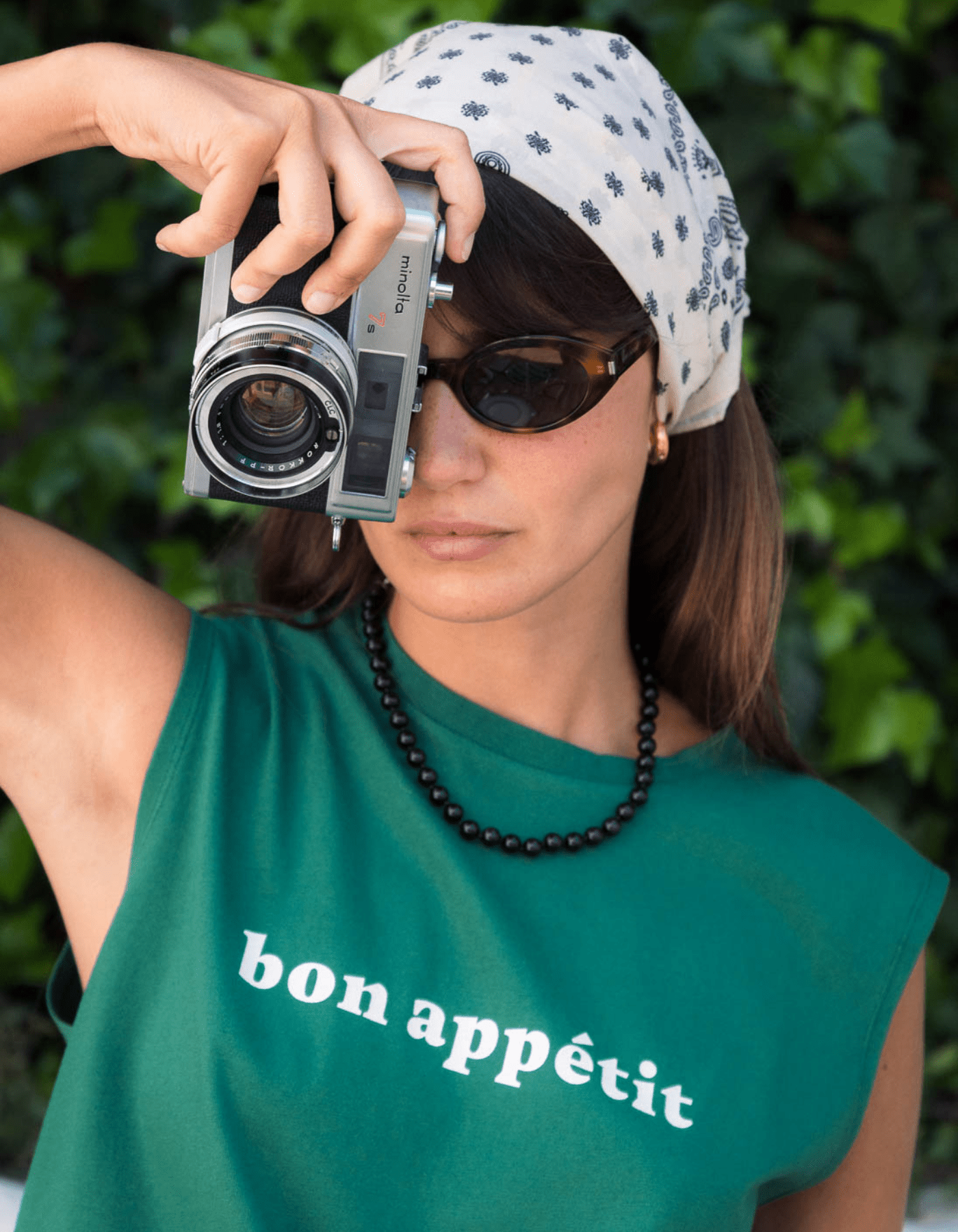 Printed Green Sleeveless Tank Top - Le Mot