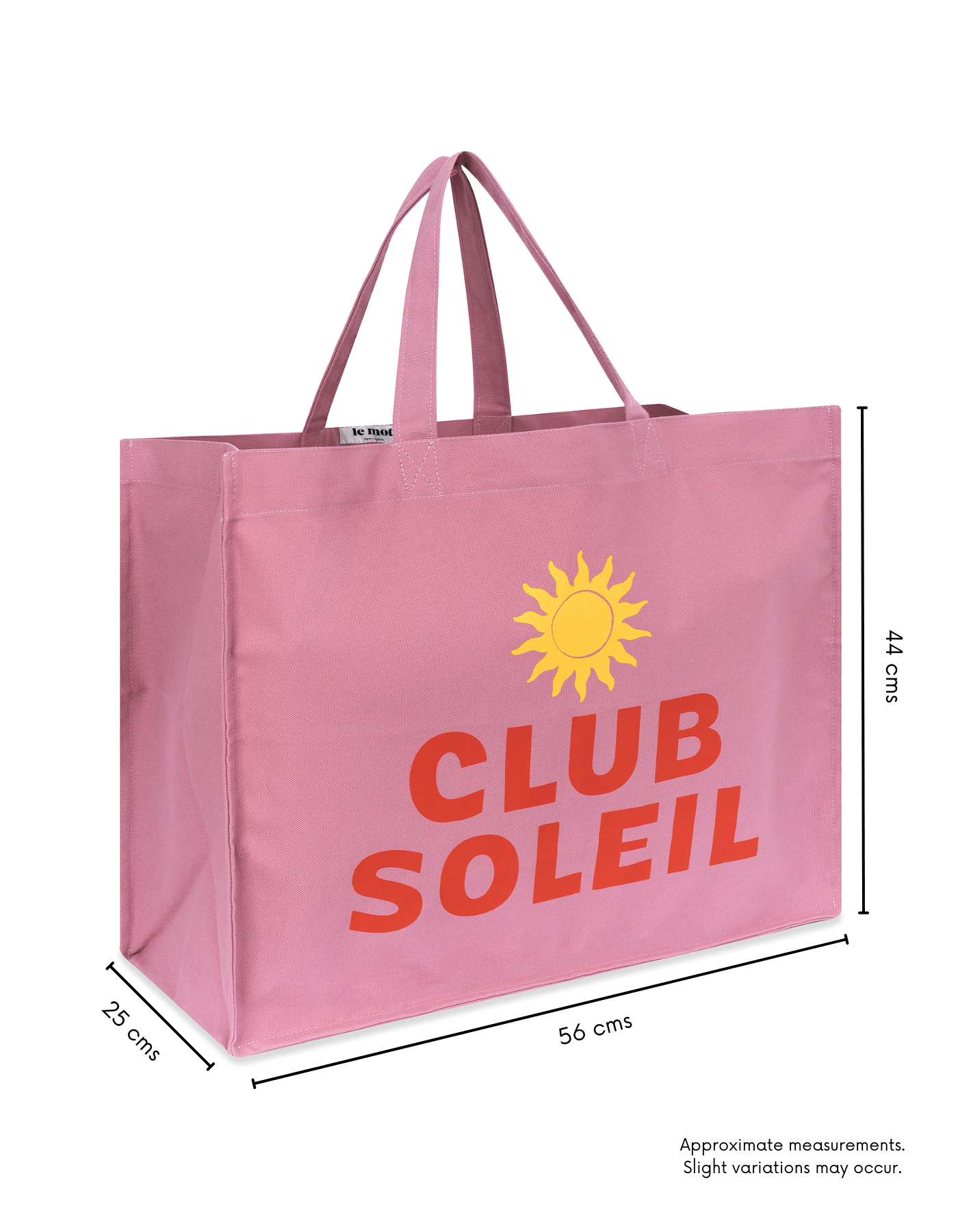 Le Mot | Pink Oversized Tote Bag Measurements