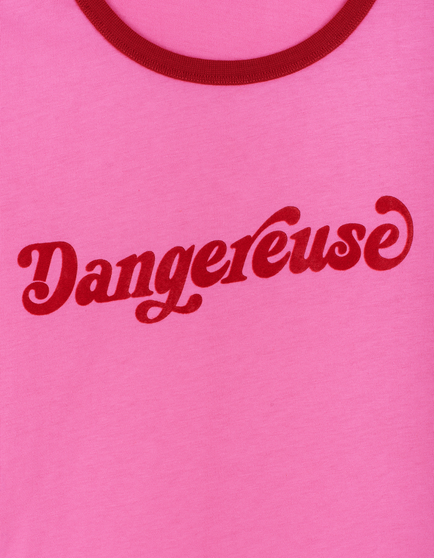 Printed Soft pink Ringer t-shirt Dangereuse - Le Mot
