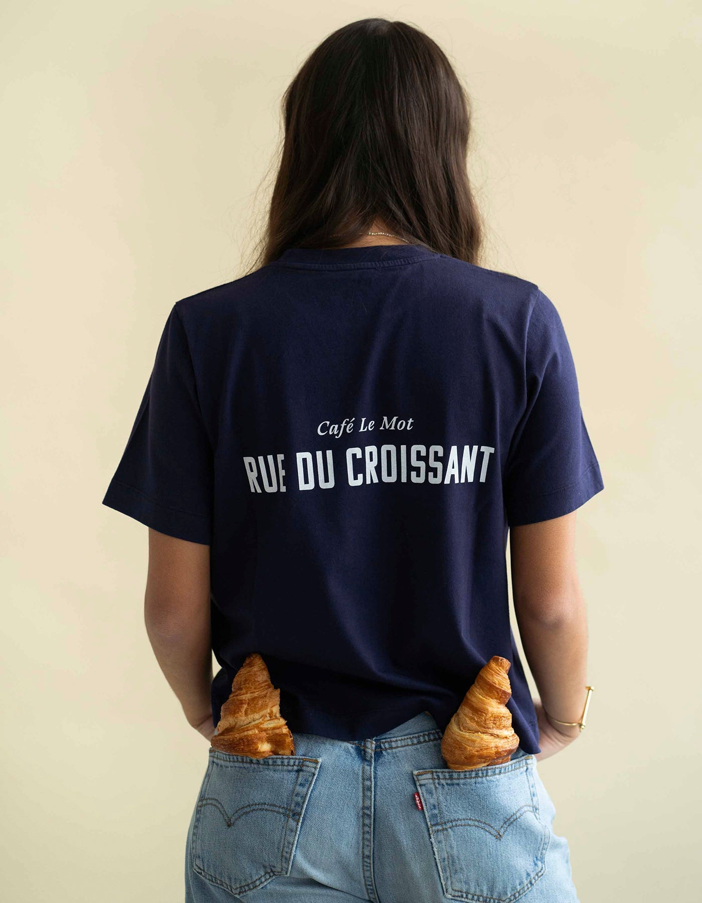 Rue du Croissant Navy T-shirt - Le Mot