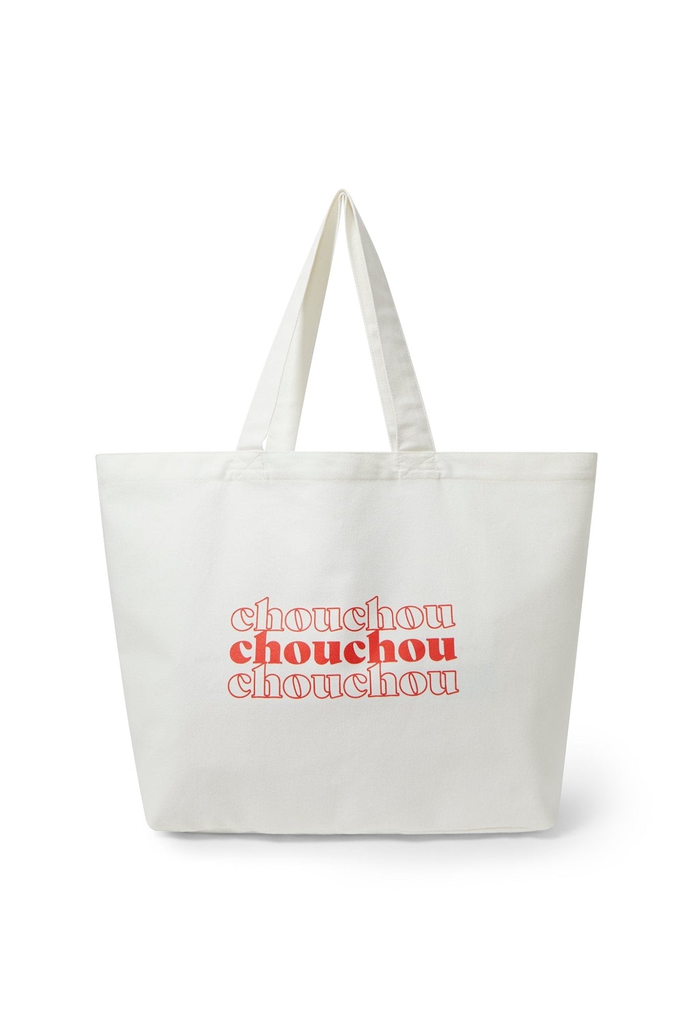 Red Chouchou Print Canvas Tote Bag - Le Mot