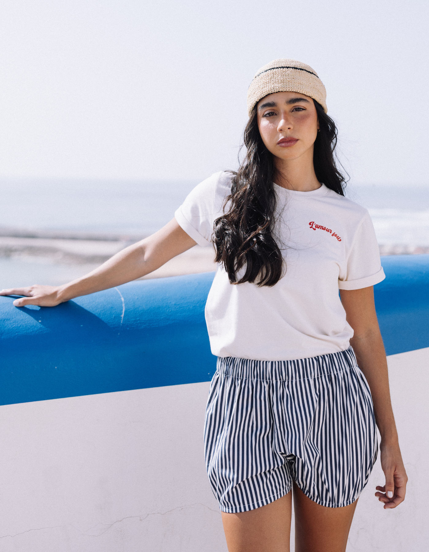 Riviera balloon shorts blue stripes