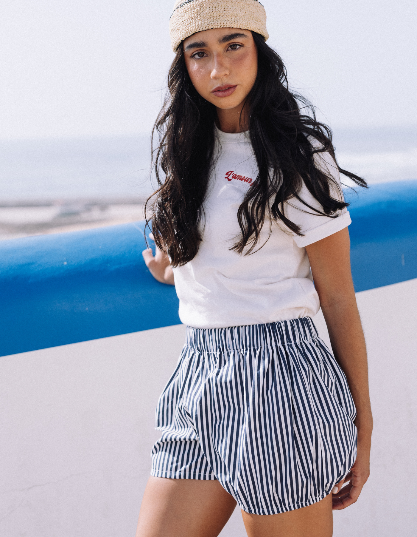 Riviera balloon shorts blue stripes