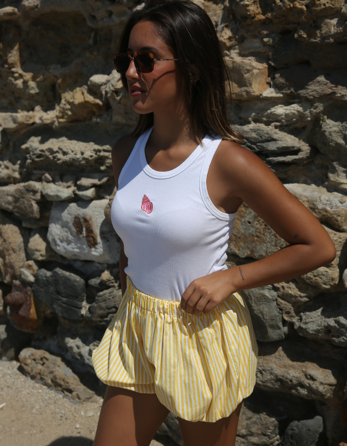 Riviera balloon shorts in yellow